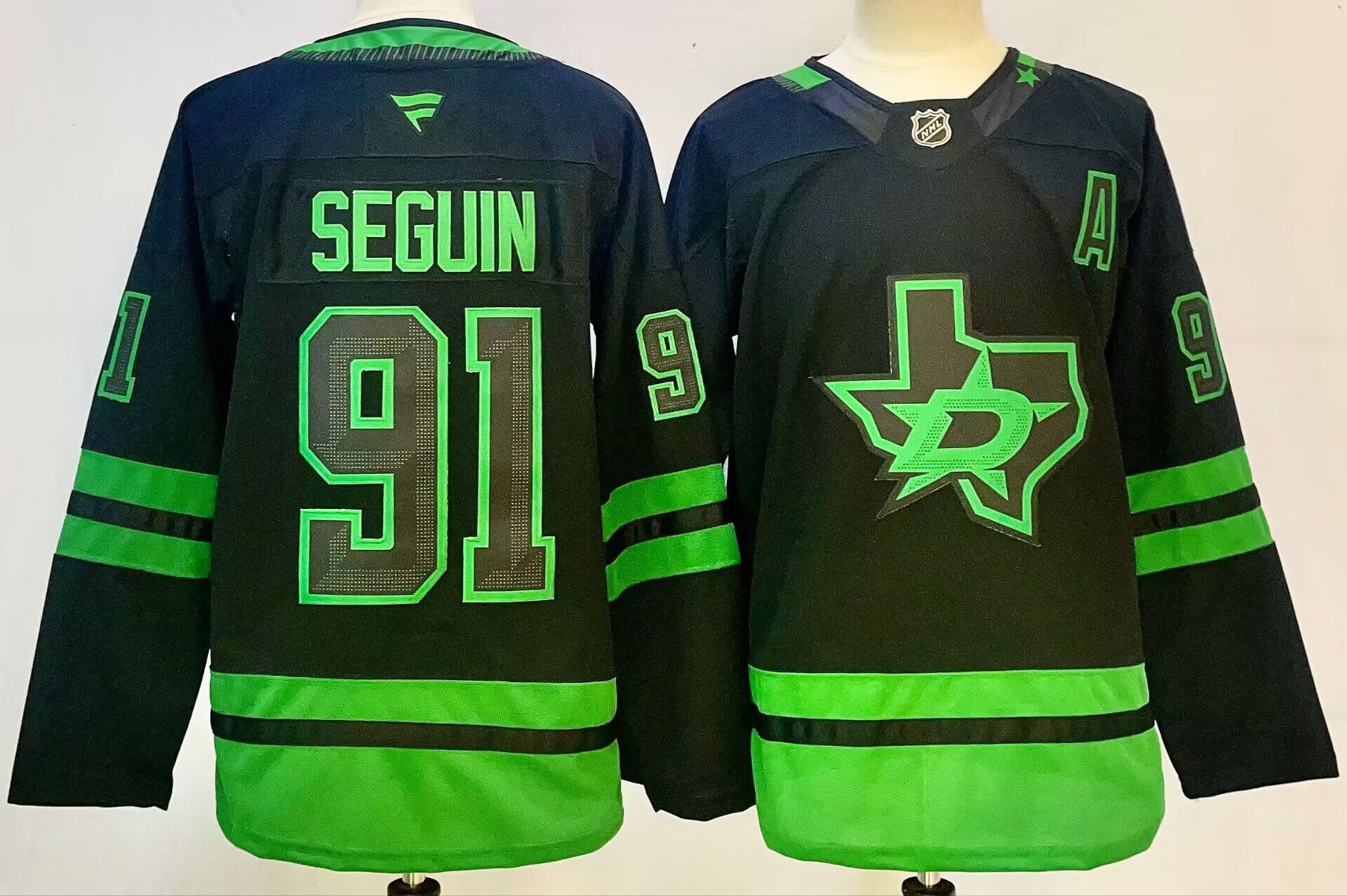 Men Dallas Stars #91 Seguin Black 2025 Home Premier Player NHL Jersey style 1->dallas stars->NHL Jersey
